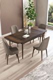 Rovena Armin Barok 80x132 Açılabilir Mdf Mutfak Masası Takımı 4 Adet Sandalye