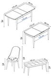 Rovena Armin Barok 80x132 Açılabilir Mdf Mutfak Masası Takımı 4 Adet Sandalye+1 Bench