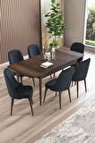 Rovena Armin Barok 80x132 Açılabilir Mdf Mutfak Masası Takımı 6 Adet Sandalye