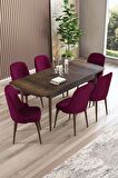 Rovena Armin Barok 80x132 Açılabilir Mdf Mutfak Masası Takımı 6 Adet Sandalye