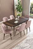 Rovena Armin Barok 80x132 Açılabilir Mdf Mutfak Masası Takımı 6 Adet Sandalye
