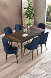 Rovena Armin Barok 80x132 Açılabilir Mdf Mutfak Masası Takımı 6 Adet Sandalye