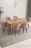 Rovena Arjeta Meşe 80x132 Açılabilir Mdf Mutfak Masası Takımı 6 Adet Sandalye
