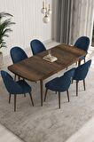 Rovena Arjeta Barok 80x132 Açılabilir Mdf Mutfak Masası Takımı 6 Adet Sandalye