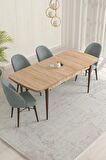 Rovena Marsilya Meşe 80x132 Açılabilir Mdf Mutfak Masası Takımı 4 Adet Sandalye