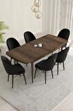 Rovena Marsilya Barok 80x132 Açılabilir Mdf Mutfak Masası Takımı 6 Adet Sandalye