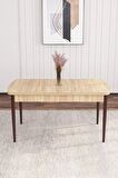 Rovena Flora Meşe 80x132 Açılabilir Mdf Mutfak Masası Takımı 4 Adet Sandalye+1 Bench
