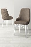 Rovena Flora Beyaz Mermer 80x132 Açılabilir Mdf Mutfak Masası Takımı 6 Adet Sandalye