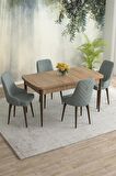 Rovena Eylül Meşe 80x132 Açılabilir Mdf Mutfak Masası Takımı 4 Adet Sandalye