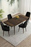 Rovena Eylül Barok 80x132 Açılabilir Mdf Mutfak Masası Takımı 4 Adet Sandalye