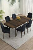 Rovena Eylül Barok 80x132 Açılabilir Mdf Mutfak Masası Takımı 6 Adet Sandalye