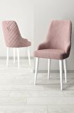 Rovena Eylül Beyaz Mermer 80x132 Açılabilir Mdf Mutfak Masası Takımı 4 Adet Sandalye