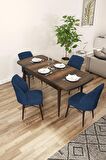 Rovena Arel Barok 80x132 Açılabilir Mdf Mutfak Masası Takımı 4 Adet Sandalye