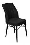 Rovena Arel Siyah Mermer 80x132 Açılabilir Mdf Mutfak Masası Takımı 4 Adet Sandalye + 1 Bench
