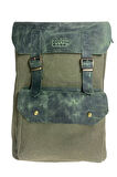 Vintage Kanvas Deri Su Geçirmez Unisex Laptop Bölmeli Okul Seyahat Kamp Sırt Çantası 31 cm X 44 cm