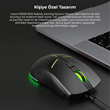 Lecoo MS109 Kablolu 6400DPI 8 Makro Tuşlu RGB Gaming Optik Mouse