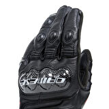 Dainese Carbon 4 Black Kısa Deri Eldiven SİYAH
