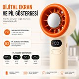 Şarjlı Mini El Vantilatörü Dijital Ekranlı 1-200 Seviyeli Hız Ayarlı USB-C Şarjlı Taşınabilir Masaüstü ve El Tipi Fan 1200 mAh Bataryalı