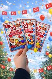 10 Adet 23 Nisan Şeker ve Balon Konulabilen Tebrik Kartı 10'lu Set – Sınıf Dağıtımlık Hediyelik Kart