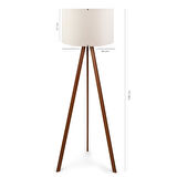A&G Ahşap Tripod Lambader Kumaş Başlık Köşe Lambası