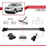 Toyota Highlander (XU40) 2008-2013 Arası ile Uyumlu FLY Model Ara Atkı Tavan Barı Gri 3 Adet