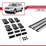 Toyota Highlander (XU40) 2008-2013 Arası ile Uyumlu FLY Model Ara Atkı Tavan Barı Gri 3 Adet