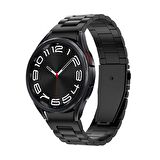 Gpack Samsung Galaxy Watch 6 Classic 47mm Kordon Aparatlı Metal Sıralı Kordon KRD 04