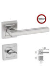Eurpa Saten Nikel Kapı Kolu Kare Rozetli Wc (tk)