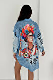 Frida Baskılı Jeans Efektli Tunik