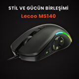 Lecoo MS140 Kablolu 6400DPI 10 Makro Tuşlu RGB LED Gaming Optik Mouse