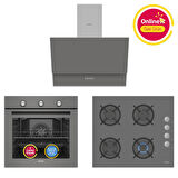 Simfer 4 Fonksiyon Trend Mekanik Silver 3'lü Ankastre Set (8224 Fırın + 3537 Ocak + 8715 Davlumbaz)