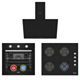 Simfer 9 Fonksiyon Mekanik Siyah Power Turbo 3'lü Ankastre Set 