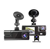 Siyah 1080p Araç içi 3 Kameralı Lcd Ekranlı Gece Görüşlü , G-sensör , Geri Görüş Kamera - İç Görüş