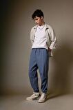 DeFacto Jogger Gabardin Pantolon Regular Beli Bağcıklı Cepli Lastikli Paça B7493AX24SPIN260