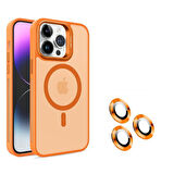 Gpack Apple iPhone 15 Pro Kılıf Magsafeli Standlı Sert Mika  Lens Koruyucu  Nano