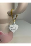 One Love Kalp Model Quencher Termos Bardak Aksesuarı Zincirli Dekoratif Süs