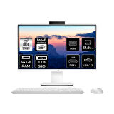 Asus V440 Intel Core i5 13420H 64GB 1TB SSD 23.8" FHD FDOS All in One Bilgisayar Beyaz & USB Bellek