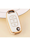 Dacia Logan Sustalı Anahtar Kılıfı Gold Beyaz Renk