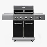 Kenmore Gazlı Barbekü 4 Ocaklı Siyah - Metal