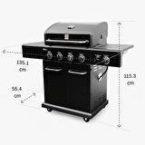 Kenmore Gazlı Barbekü 4 Ocaklı Siyah - Metal