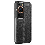 Gpack Huawei P60 Pro Kılıf Niss Silikon Kamera Korumalı Deri Görünümlü