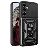 Gpack Samsung Galaxy M15 5G Kılıf Sert Silikon Tank Aramid Sürgülü Vega Yüzüklü