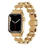 Gpack Apple Watch 7 45mm Kordon Metal Yandan Çıtçıtlı Boşluklu Tasarım KRD96