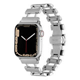 Gpack Apple Watch SE 2 2023 40mm Kordon Metal Yandan Çıtçıtlı Boşluklu Tasarım KRD96