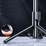 3in1 Tripod 130cm Led Işıklı Tripod Bluetooth Kumandalı Selfie Çubuğu Monopod 3in1 Tiktok-youtube Tripodu