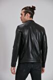 Erkek Siyah Hakiki Deri Ceket