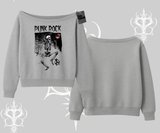 Kayık Yaka Sweatshirt Punk Rock Chaos Skeleton Riot