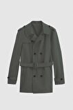 Ds Damat Regular Fit Haki Apoletli Beli Kemerli Pardösü/Trenckot 1HF08ORT00013