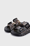 Igor Habana Brillo Leo Kadın Siyah Leopar Desenli Terlik S10336-002