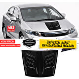 Üniversal Her Araca Uyumlu Geniş Midi Boy Kaput Üstü Havalandırma Izgarası Tavan Vent Air Scoop İthal Nikelajlı 48.5 x 35.5 cm